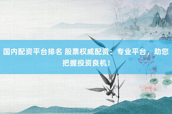 国内配资平台排名 股票权威配资：专业平台，助您把握投资良机！