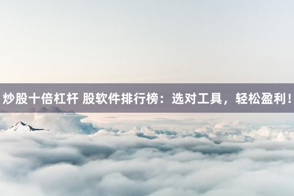 炒股十倍杠杆 股软件排行榜：选对工具，轻松盈利！