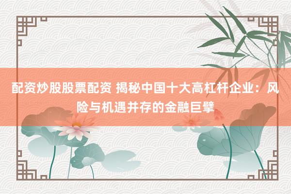 配资炒股股票配资 揭秘中国十大高杠杆企业：风险与机遇并存的金融巨擘