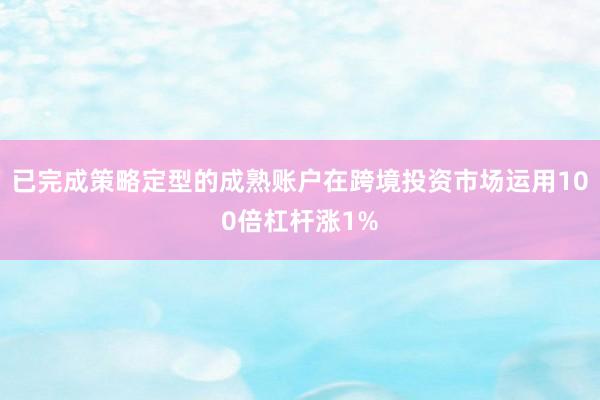 已完成策略定型的成熟账户在跨境投资市场运用100倍杠杆涨1%