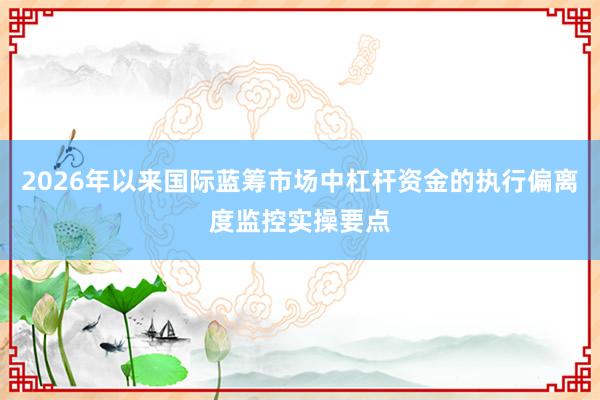 2026年以来国际蓝筹市场中杠杆资金的执行偏离度监控实操要点