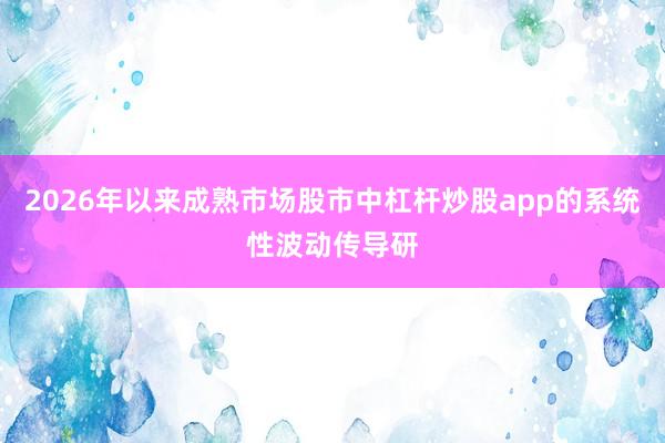 2026年以来成熟市场股市中杠杆炒股app的系统性波动传导研