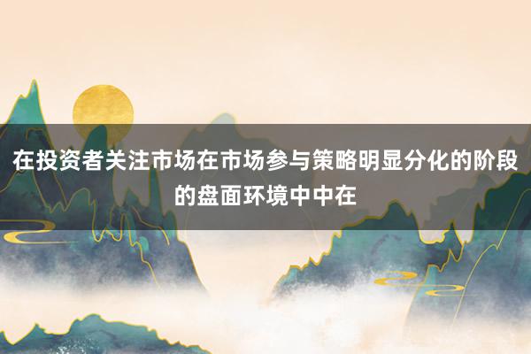 在投资者关注市场在市场参与策略明显分化的阶段的盘面环境中中在