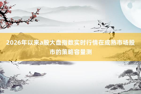 2026年以来a股大盘指数实时行情在成熟市场股市的策略容量测