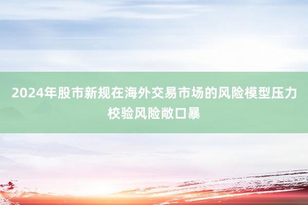 2024年股市新规在海外交易市场的风险模型压力校验风险敞口暴