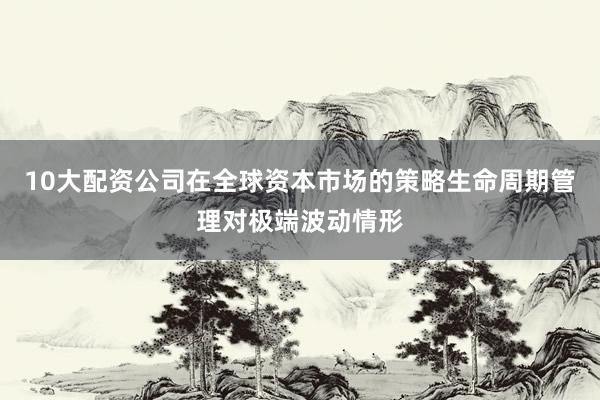 10大配资公司在全球资本市场的策略生命周期管理对极端波动情形