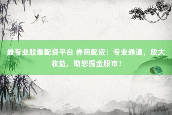 最专业股票配资平台 券商配资：专业通道，放大收益，助您掘金股市！